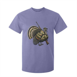 Funny Camo Turkey Hunter Rifle Gift T Shirt For Kid TS12 Violet Print Your Wear