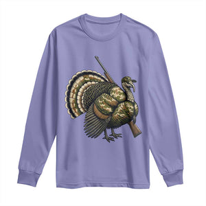 Funny Camo Turkey Hunter Rifle Gift Long Sleeve Shirt TS12 Violet Print Your Wear