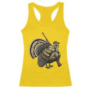 Funny Camo Turkey Hunter Rifle Gift Racerback Tank Top - Print Your Wear