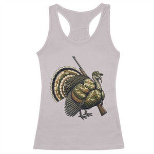 Funny Camo Turkey Hunter Rifle Gift Racerback Tank Top - Print Your Wear
