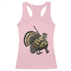 Funny Camo Turkey Hunter Rifle Gift Racerback Tank Top - Print Your Wear