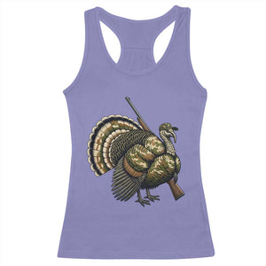 Funny Camo Turkey Hunter Rifle Gift Racerback Tank Top - Print Your Wear
