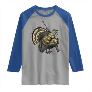 Funny Camo Turkey Hunter Rifle Gift Raglan Shirt TS12 Sport Gray Royal Print Your Wear