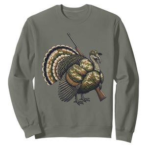Funny Camo Turkey Hunter Rifle Gift Sweatshirt - Print Your Wear
