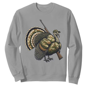 Funny Camo Turkey Hunter Rifle Gift Sweatshirt - Print Your Wear
