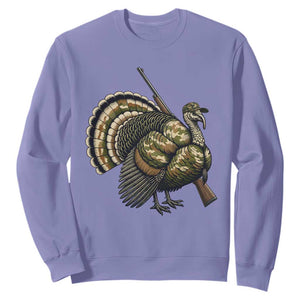 Funny Camo Turkey Hunter Rifle Gift Sweatshirt - Print Your Wear