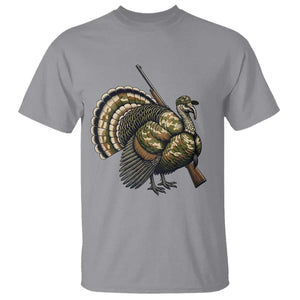 Funny Camo Turkey Hunter Rifle Gift T Shirt TS12 Sport Gray Print Your Wear