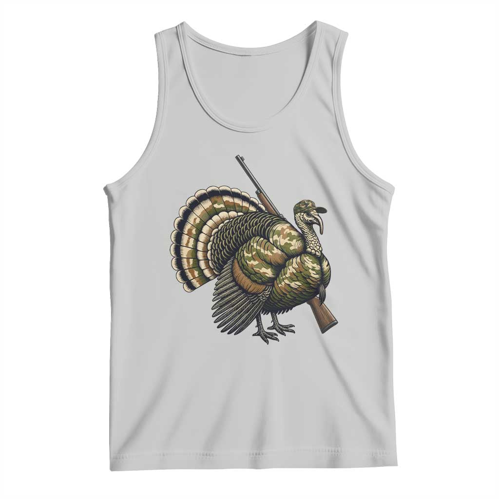 Funny Camo Turkey Hunter Rifle Gift Tank Top TS12 Ash Print Your Wear