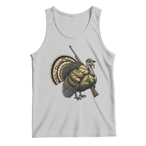 Funny Camo Turkey Hunter Rifle Gift Tank Top TS12 Ash Print Your Wear