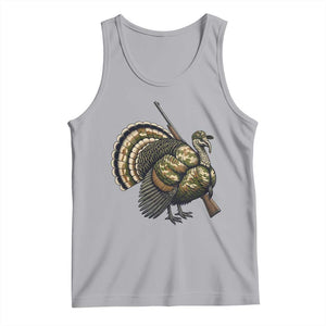 Funny Camo Turkey Hunter Rifle Gift Tank Top TS12 Athletic Heather Print Your Wear