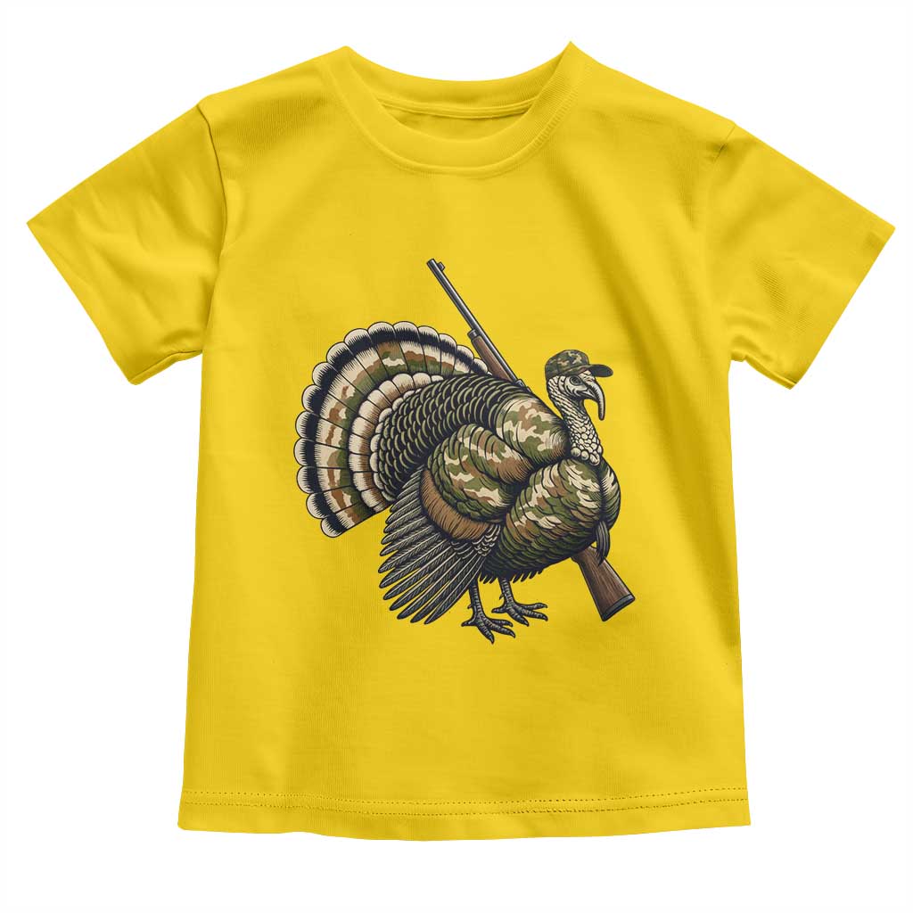 Funny Camo Turkey Hunter Rifle Gift Toddler T Shirt TS12 Daisy Print Your Wear