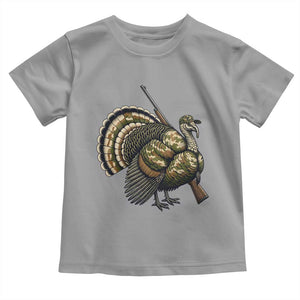 Funny Camo Turkey Hunter Rifle Gift Toddler T Shirt TS12 Sport Gray Print Your Wear