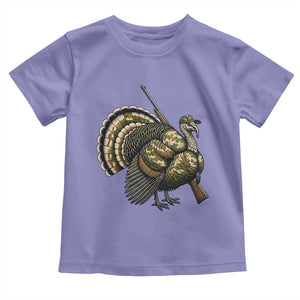 Funny Camo Turkey Hunter Rifle Gift Toddler T Shirt TS12 Violet Print Your Wear