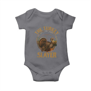 The Turkey Slayer Baby Onesie Funny Hunting Season Gift TS12 Charcoal Print Your Wear