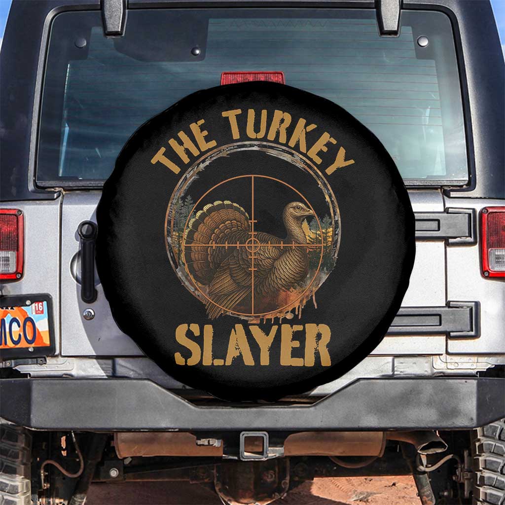 The Turkey Slayer Spare Tire Cover Funny Hunting Season Gift TS12 No hole Black Print Your Wear