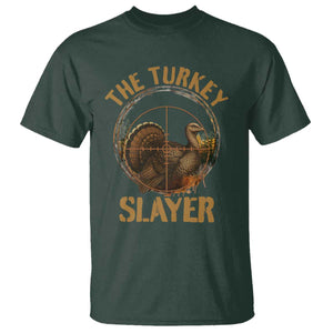 The Turkey Slayer T Shirt Funny Hunting Season Gift TS12 Dark Forest Green Print Your Wear