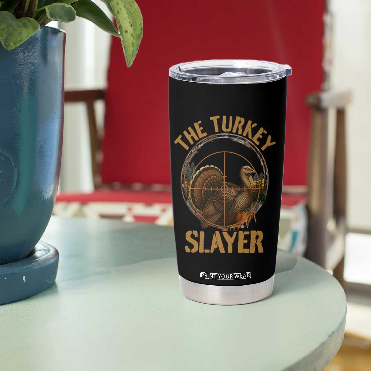 The Turkey Slayer Tumbler Cup Funny Hunting Season Gift - Print Your Wear