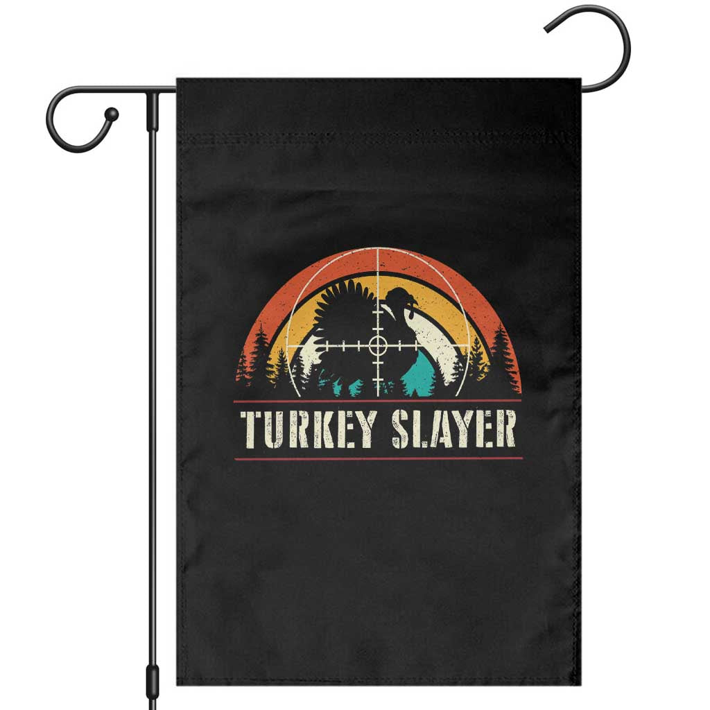 Turkey Slayer Garden Flag Vintage Sunset Hunting Season Gift TS12 Black Print Your Wear