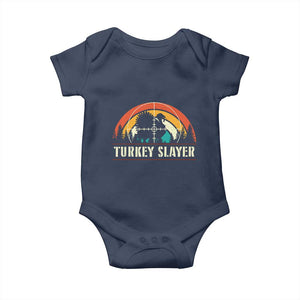 Turkey Slayer Baby Onesie Vintage Sunset Hunting Season Gift TS12 Navy Print Your Wear