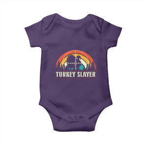 Turkey Slayer Baby Onesie Vintage Sunset Hunting Season Gift TS12 Purple Print Your Wear