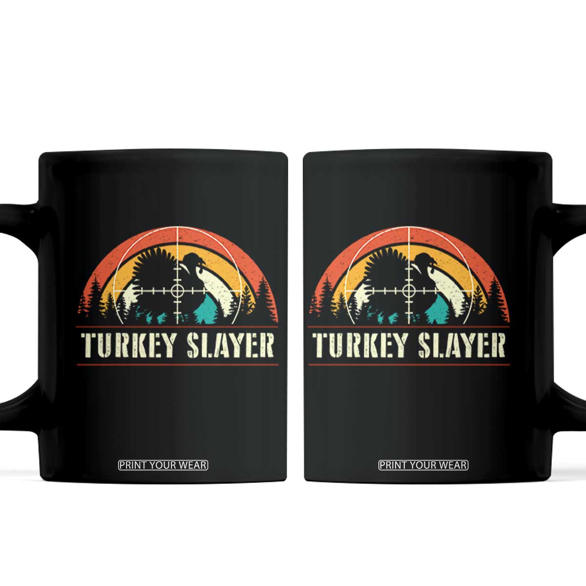 Turkey Slayer Coffee Mug Vintage Sunset Hunting Season Gift TS12 Black Print Your Wear