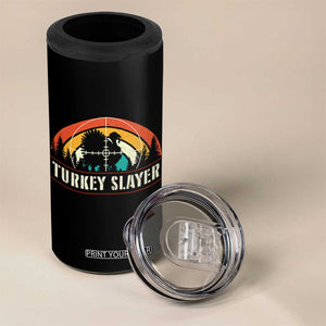 Turkey Slayer 4 in 1 Can Cooler Tumbler Vintage Sunset Hunting Season Gift TS12 Print Your Wear