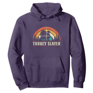 Turkey Slayer Hoodie Vintage Sunset Hunting Season Gift TS12 Purple Print Your Wear