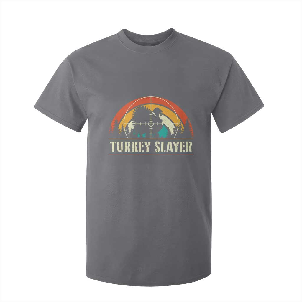Turkey Slayer T Shirt For Kid Vintage Sunset Hunting Season Gift TS12 Charcoal Print Your Wear