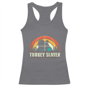 Turkey Slayer Racerback Tank Top Vintage Sunset Hunting Season Gift - Print Your Wear