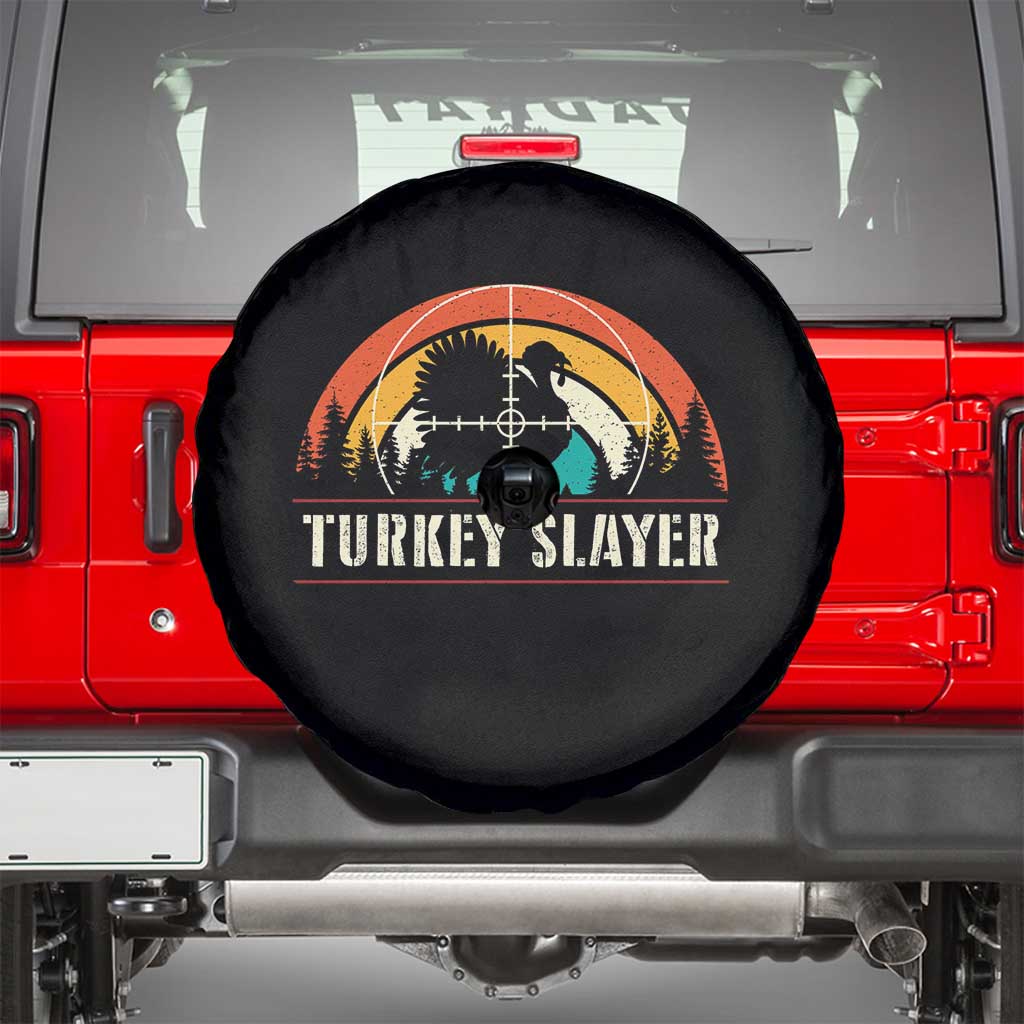 Turkey Slayer Spare Tire Cover Vintage Sunset Hunting Season Gift TS12 Black Print Your Wear