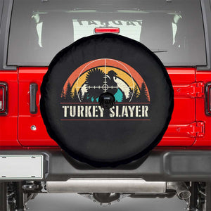 Turkey Slayer Spare Tire Cover Vintage Sunset Hunting Season Gift TS12 Black Print Your Wear