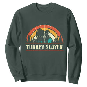 Turkey Slayer Sweatshirt Vintage Sunset Hunting Season Gift - Print Your Wear