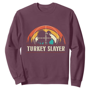 Turkey Slayer Sweatshirt Vintage Sunset Hunting Season Gift - Print Your Wear