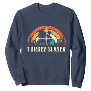 Turkey Slayer Sweatshirt Vintage Sunset Hunting Season Gift - Print Your Wear