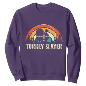 Turkey Slayer Sweatshirt Vintage Sunset Hunting Season Gift - Print Your Wear