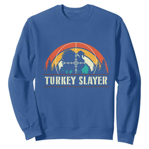 Turkey Slayer Sweatshirt Vintage Sunset Hunting Season Gift - Print Your Wear