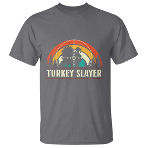 Turkey Slayer T Shirt Vintage Sunset Hunting Season Gift TS12 Charcoal Print Your Wear
