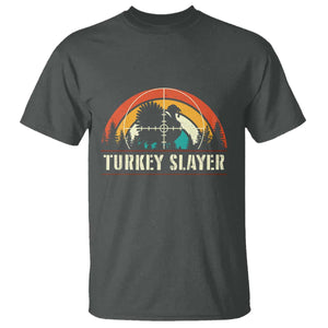 Turkey Slayer T Shirt Vintage Sunset Hunting Season Gift TS12 Dark Heather Print Your Wear