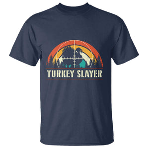 Turkey Slayer T Shirt Vintage Sunset Hunting Season Gift TS12 Navy Print Your Wear