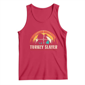 Turkey Slayer Tank Top Vintage Sunset Hunting Season Gift TS12 Red Print Your Wear