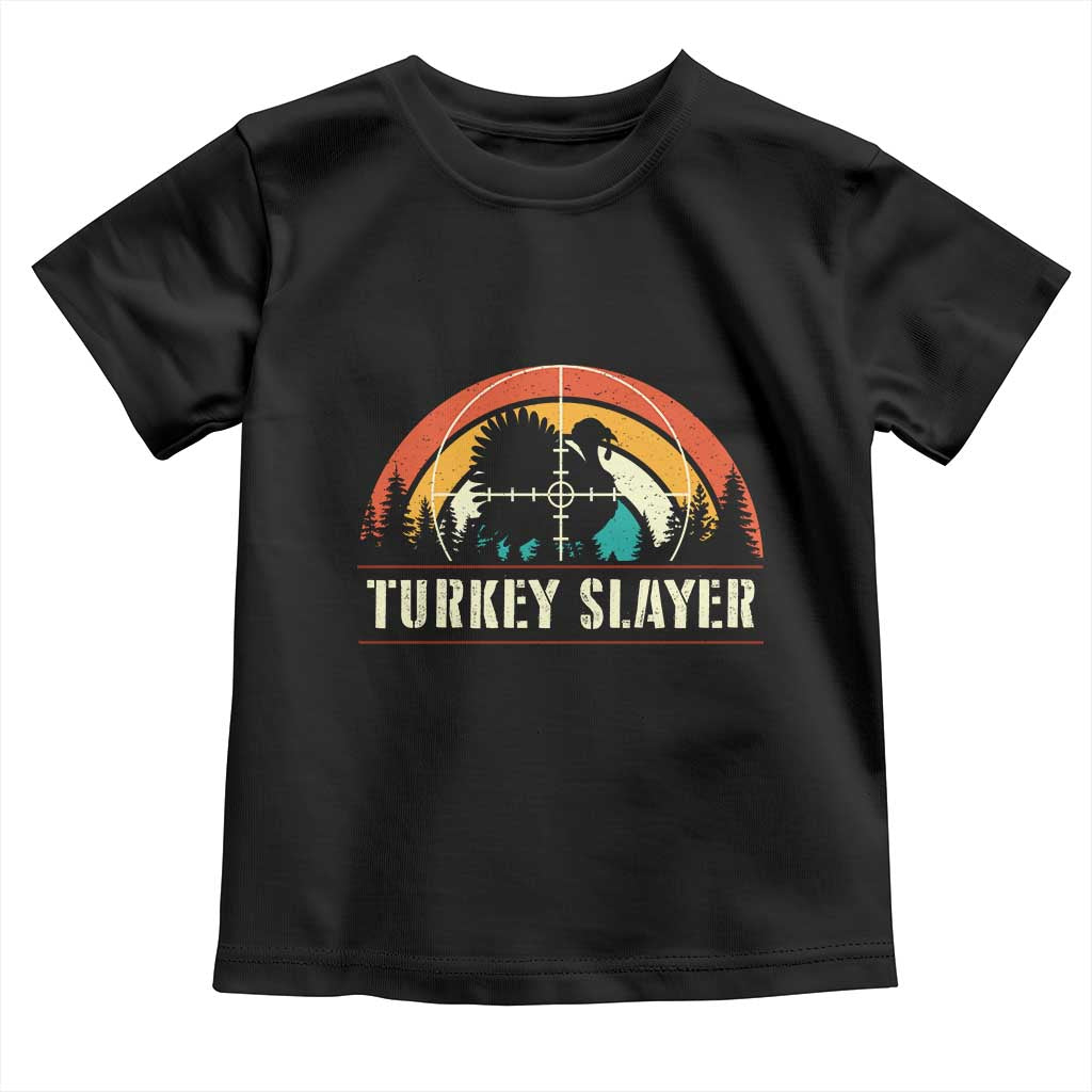Turkey Slayer Toddler T Shirt Vintage Sunset Hunting Season Gift TS12 Black Print Your Wear