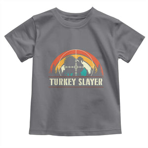 Turkey Slayer Toddler T Shirt Vintage Sunset Hunting Season Gift TS12 Charcoal Print Your Wear