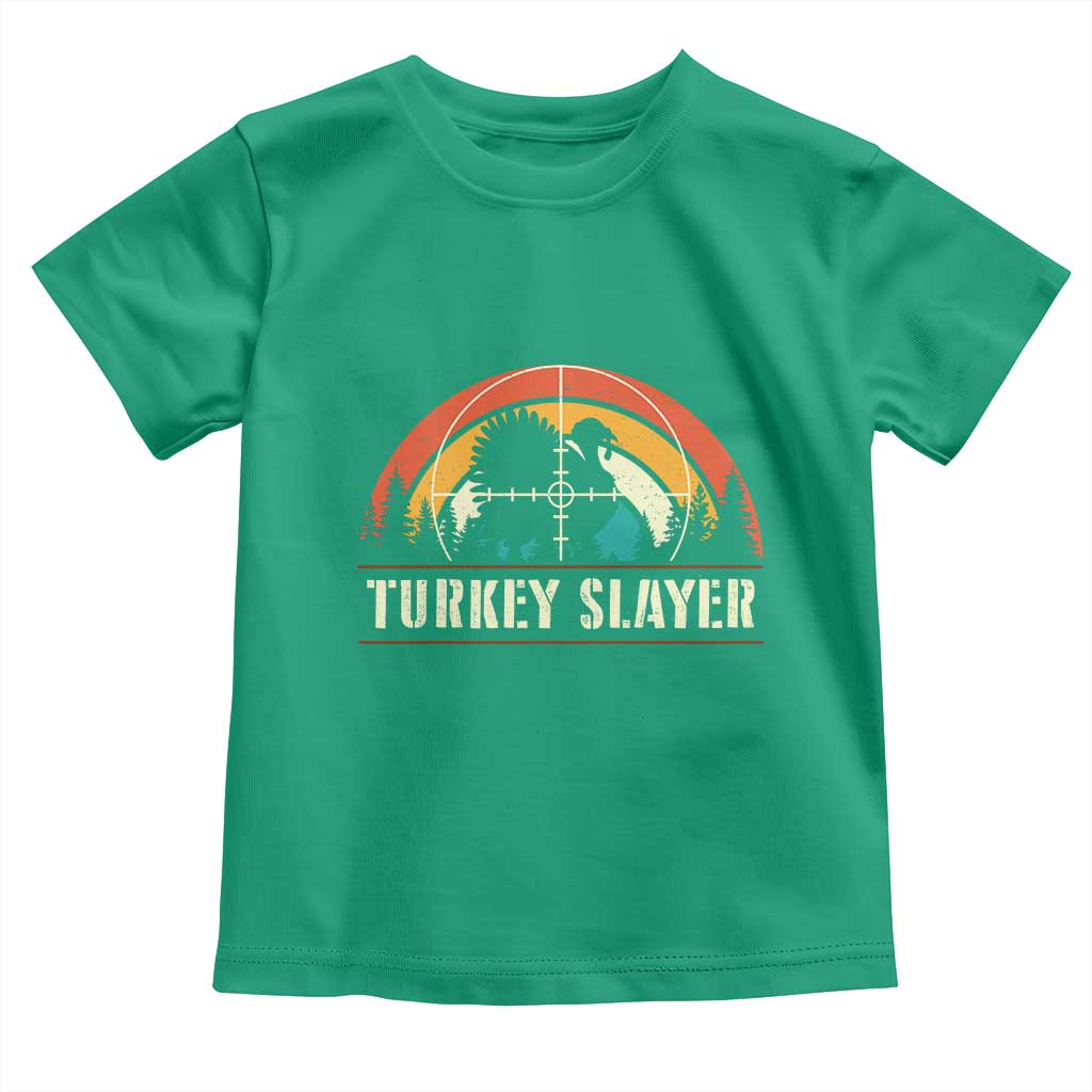Turkey Slayer Toddler T Shirt Vintage Sunset Hunting Season Gift TS12 Irish Green Print Your Wear