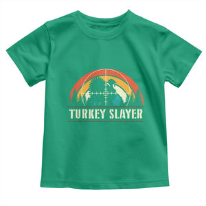 Turkey Slayer Toddler T Shirt Vintage Sunset Hunting Season Gift TS12 Irish Green Print Your Wear