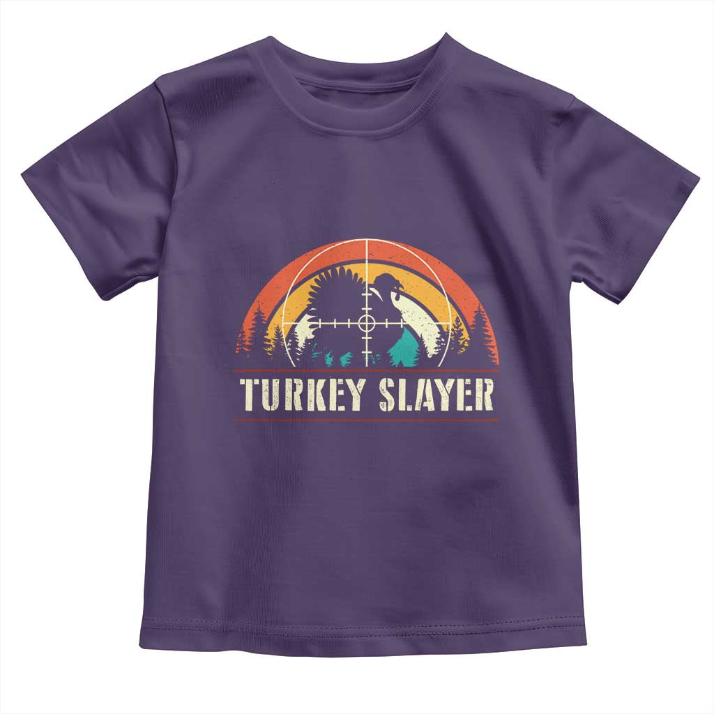Turkey Slayer Toddler T Shirt Vintage Sunset Hunting Season Gift TS12 Purple Print Your Wear