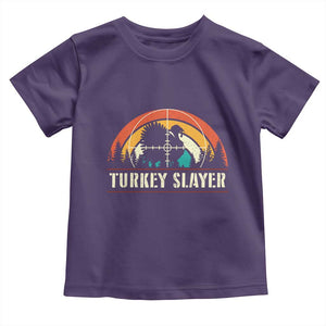 Turkey Slayer Toddler T Shirt Vintage Sunset Hunting Season Gift TS12 Purple Print Your Wear