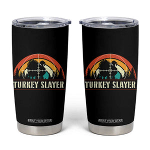 Turkey Slayer Tumbler Cup Vintage Sunset Hunting Season Gift - Print Your Wear
