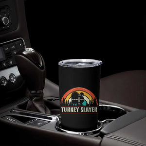 Turkey Slayer Tumbler Cup Vintage Sunset Hunting Season Gift - Print Your Wear