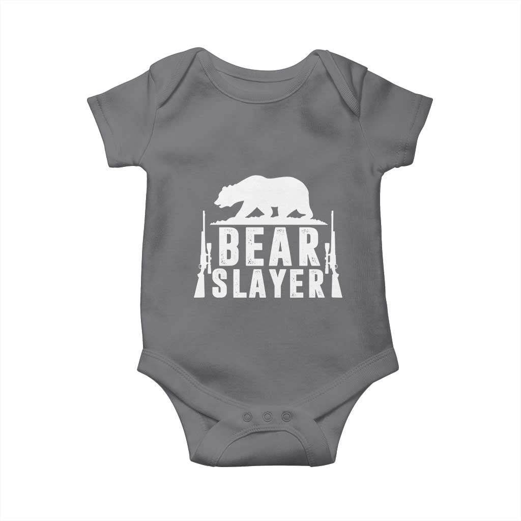 Bear Slayer Baby Onesie Hunting Season Gift TS12 Charcoal Print Your Wear