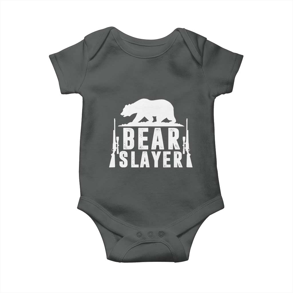 Bear Slayer Baby Onesie Hunting Season Gift TS12 Dark Heather Print Your Wear